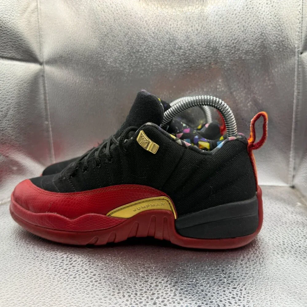 Size 5.5Y Nike Air Jordan 12‎ Retro Low SE Bowl Red Black Kids Shoes DH9695-001